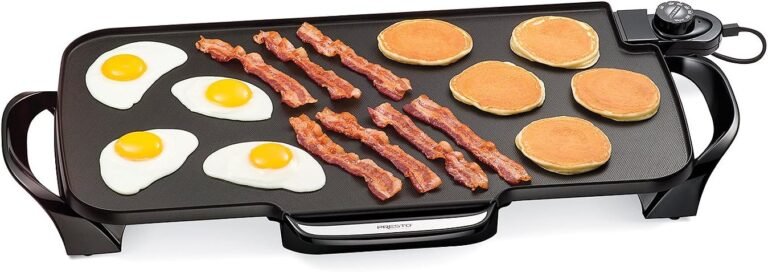 Presto 07061 22-Inch Electric Griddle with Removable Handles - Extra Large, Nonstick Ceramic, PFAS Free, Adjustable Temperature & Cool-Touch Handles, Black