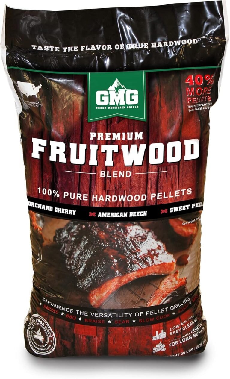 Green Mountain Grills Premium Fruitwood Pure Hardwood Grilling Cooking Pellets with Chery, Beech, and Pecan for Sweet Flavor Meat Grilling