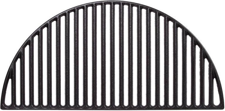 Kamado Joe Durable Half-Moon Cast Iron Cooking Grate with Grill Grate Lifter for Classic Joe 18-inch Charcoal Grill and Smokers in Black, Model KJ-HCICG