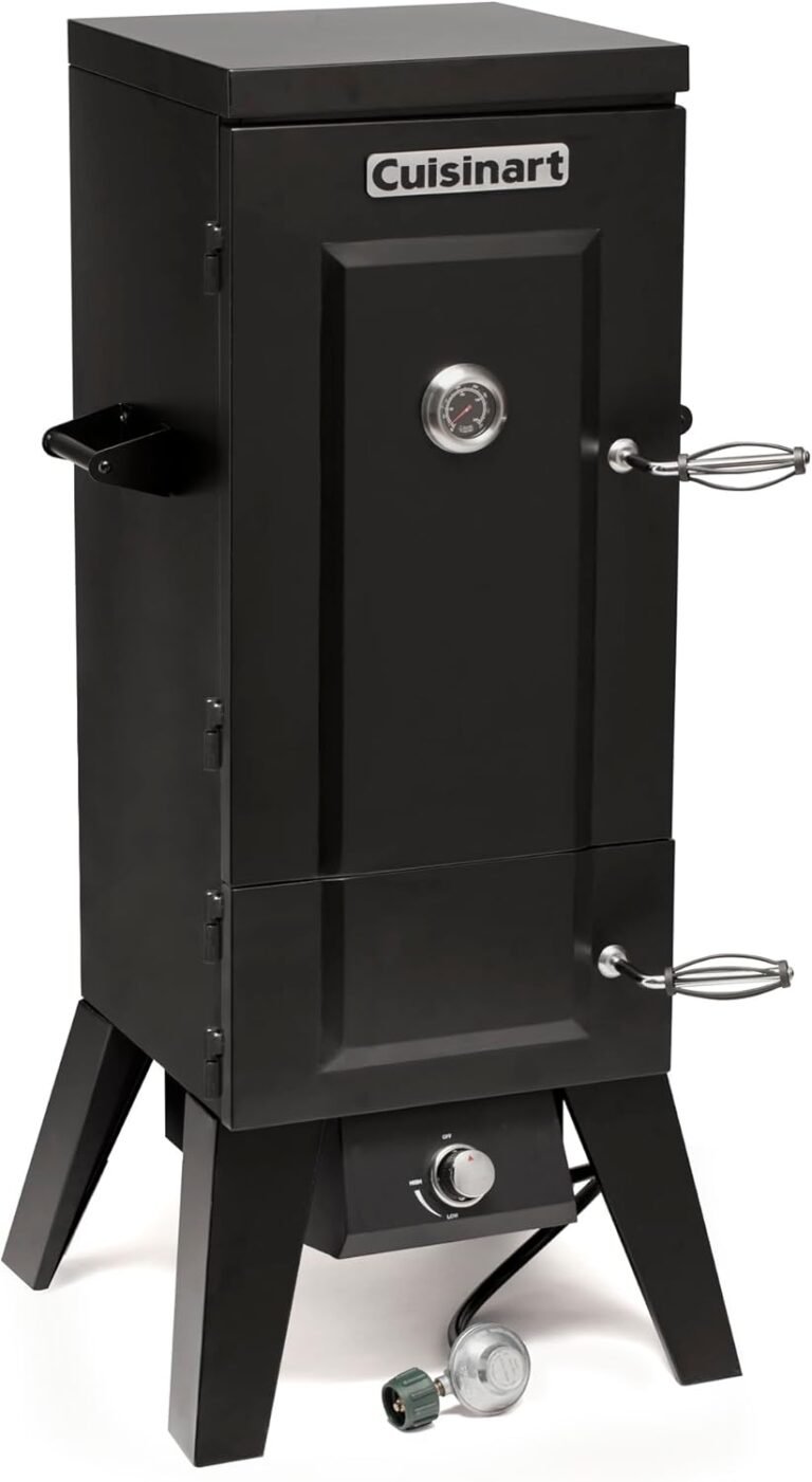 Cuisinart 36” Vertical Propane Smoker, 4 Removable Racks, Spacious BBQ Smoker with Wood and Water Trays, 15,000 BTU Heat for Smoked Meat, Brisket, Jerky, Fish, Perfect for Tailgates, Backyard, Camping