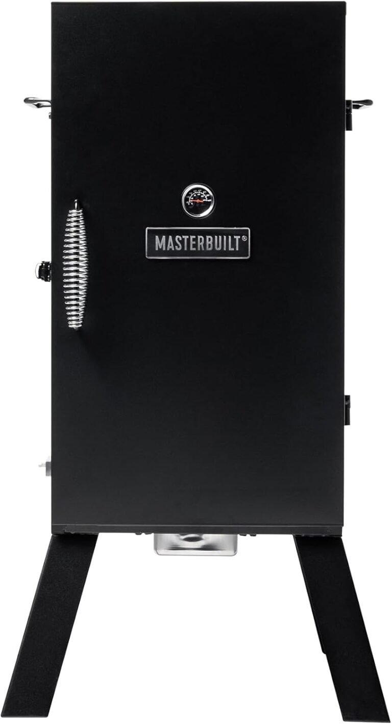 Masterbuilt® 30-inch Electric Vertical BBQ Smoker with Analog Temperature Control, Chrome Smoking Racks and 535 Cooking Square Inches in Black, Model MB20070210