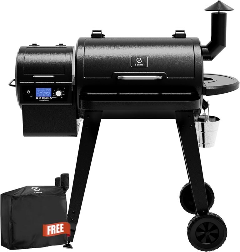 Z GRILLS Wood Pellet Grill & Smoker, PID V2.1 Controller, Meat Probe, 8 in 1 Outdoor BBQ Grill Auto Temperature Control, 459 Sq in Black, 450A