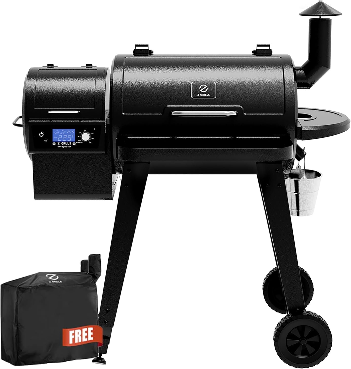 Z GRILLS Wood Pellet Grill & Smoker, PID V2.1 Controller, Meat Probe, 8 in 1 Outdoor BBQ Grill Auto Temperature Control, 459 Sq in Black, 450A