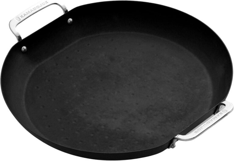 Kamado Joe KJ15124722 Karbon Steel Paella Pan for Classic Joe and Big Joe Grills, Black