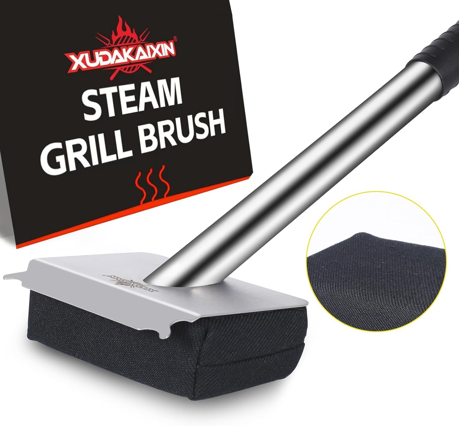 Steam Grill Brush Bristle Free,[Ultra Safe & Efficient] Grill Cleaner for Outdoor Grill,BBQ Replaceable Scraper Cleaning Head,Grill Brush BBQ Accessories,Gifts for Men/Dad
