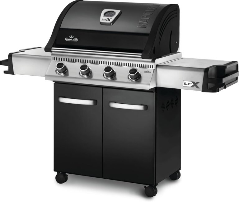 Napoleon 485 Stainless Steel Propane Gas Outdoor Grill – 4-Burner BBQ with Instant Ignition & Locking Caster Wheels