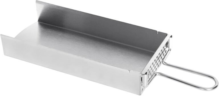 Vankey Slide Out Ash Drawer for Kamado Joe Classic Joe-Use with cast Iron ash can, Premium Stainless Steel Ash Cleaning Tool with Removable Handle, Easy to Install Ceramic Grill Accessories