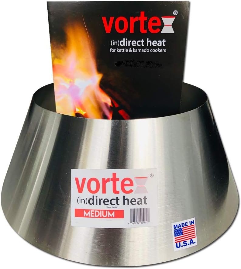 VORTEX (IN) DIRECT HEAT for Charcoal Grills, Medium Size - For Weber Kettle 22 26.75 WSM Smokey Mountain XL Kamado XL Big Green Egg