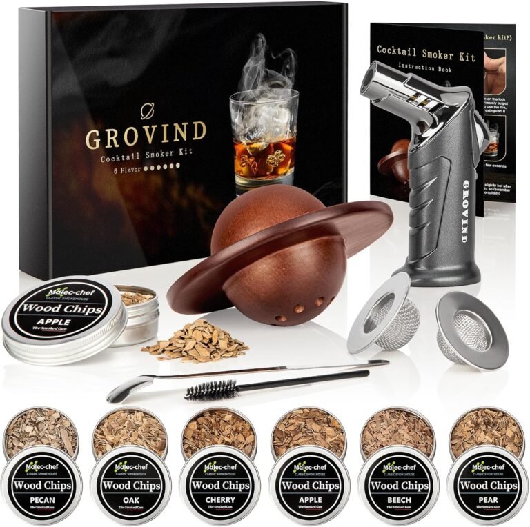 Whiskey Smoker Kit,Cocktail Smoker Kit with Torch,Bourbon smoker kit,Old Fashioned Smoker kit,Drink Smoker Infuser Kit with Wood Chips,Birthday Whiskey Bourbon Gifts for Men,Dad,Husband