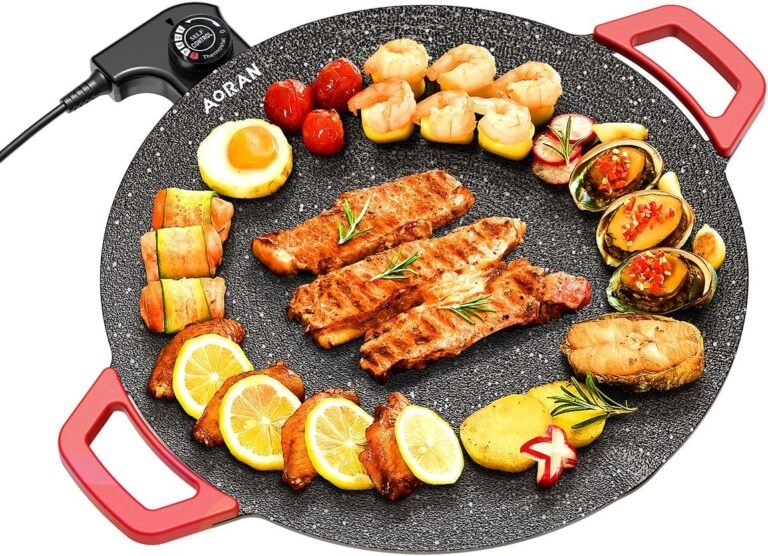 AORAN Indoor Grills Electric Smokeless – Nonstick Electric Griddle for Indoor Use, Compact & Versatile Cooking for Steaks, Pancakes, and BBQ