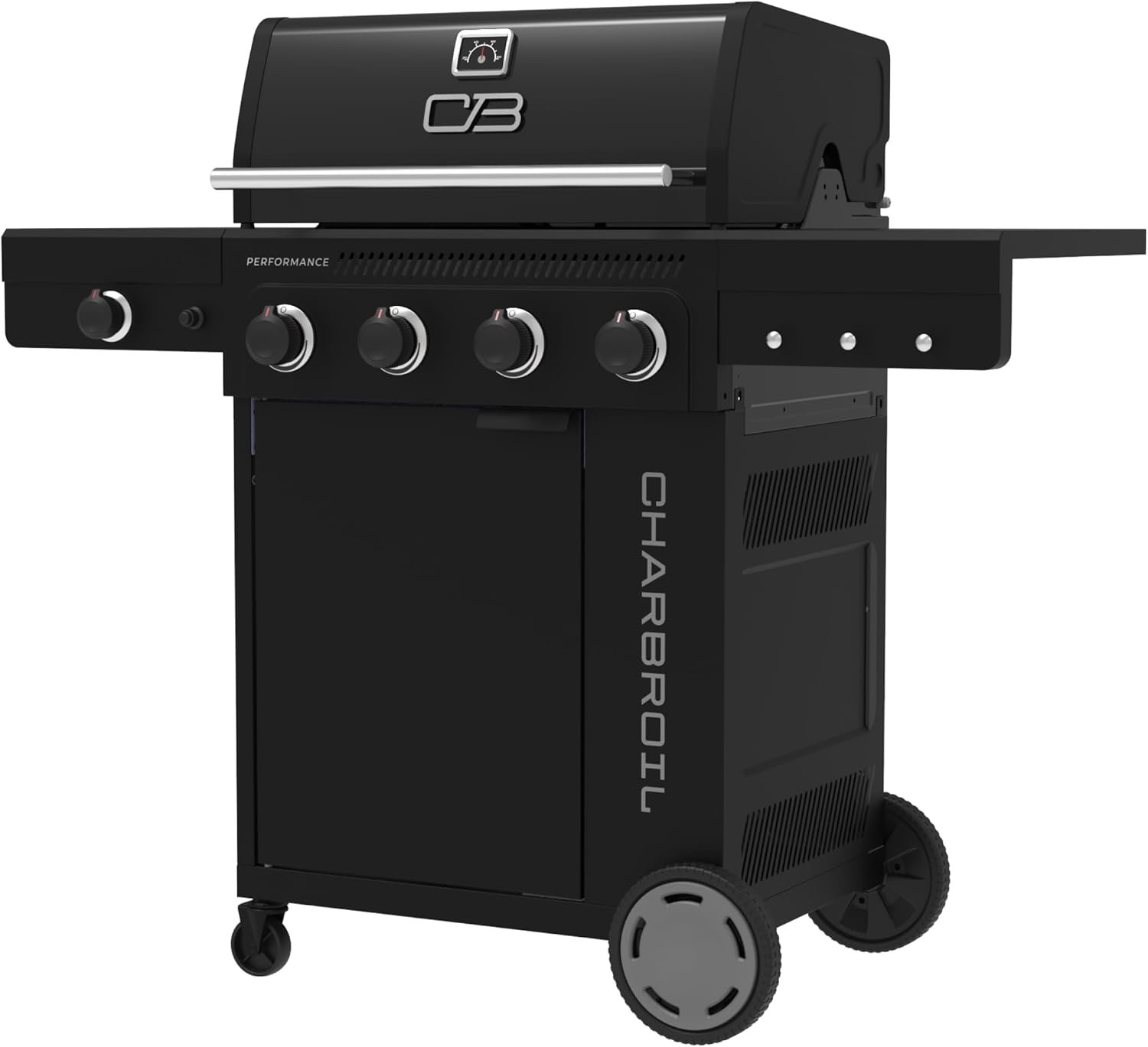 Charbroil Performance Series 4-Burner Gas Grill Cabinet with Side Burner, Black - 463253925