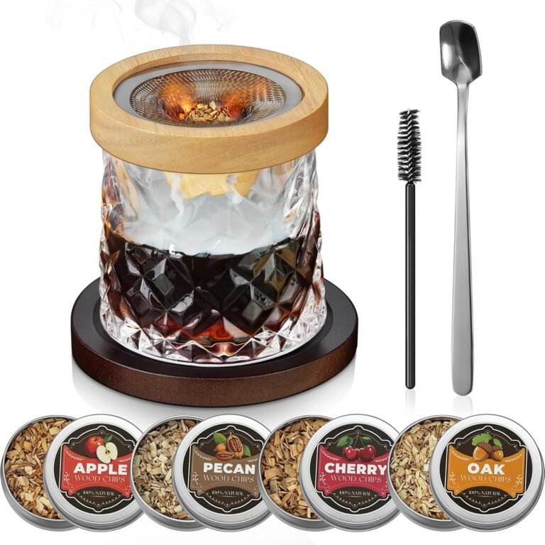 Whiskey Smoker Kit Set - 4 Flavors Wood Chips, Cocktails Bourbon Drink Infuser Kit, Old Fashioned Smoked Kit