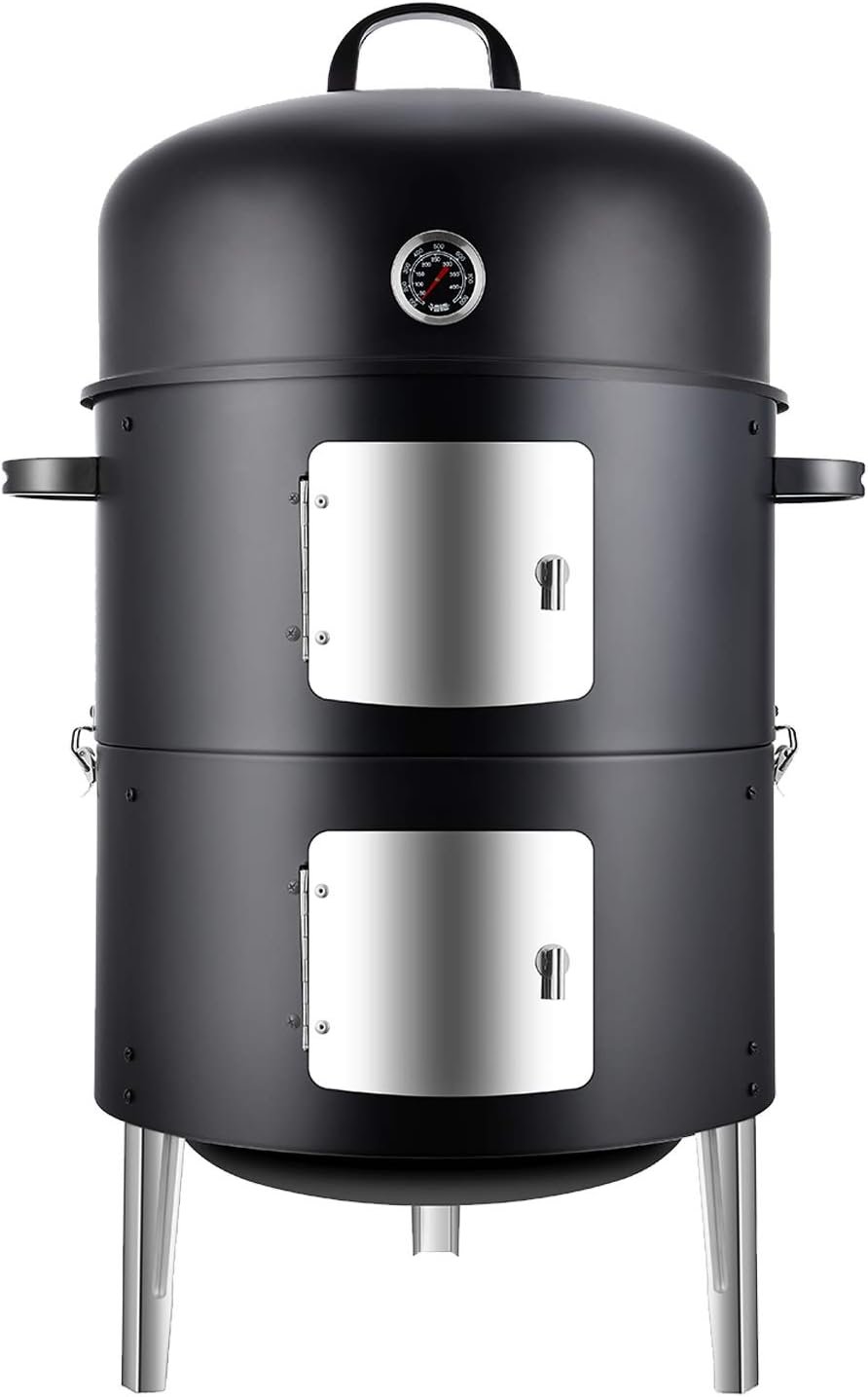 Realcook Vertical 17 Inch Steel Charcoal Smoker Grill Review