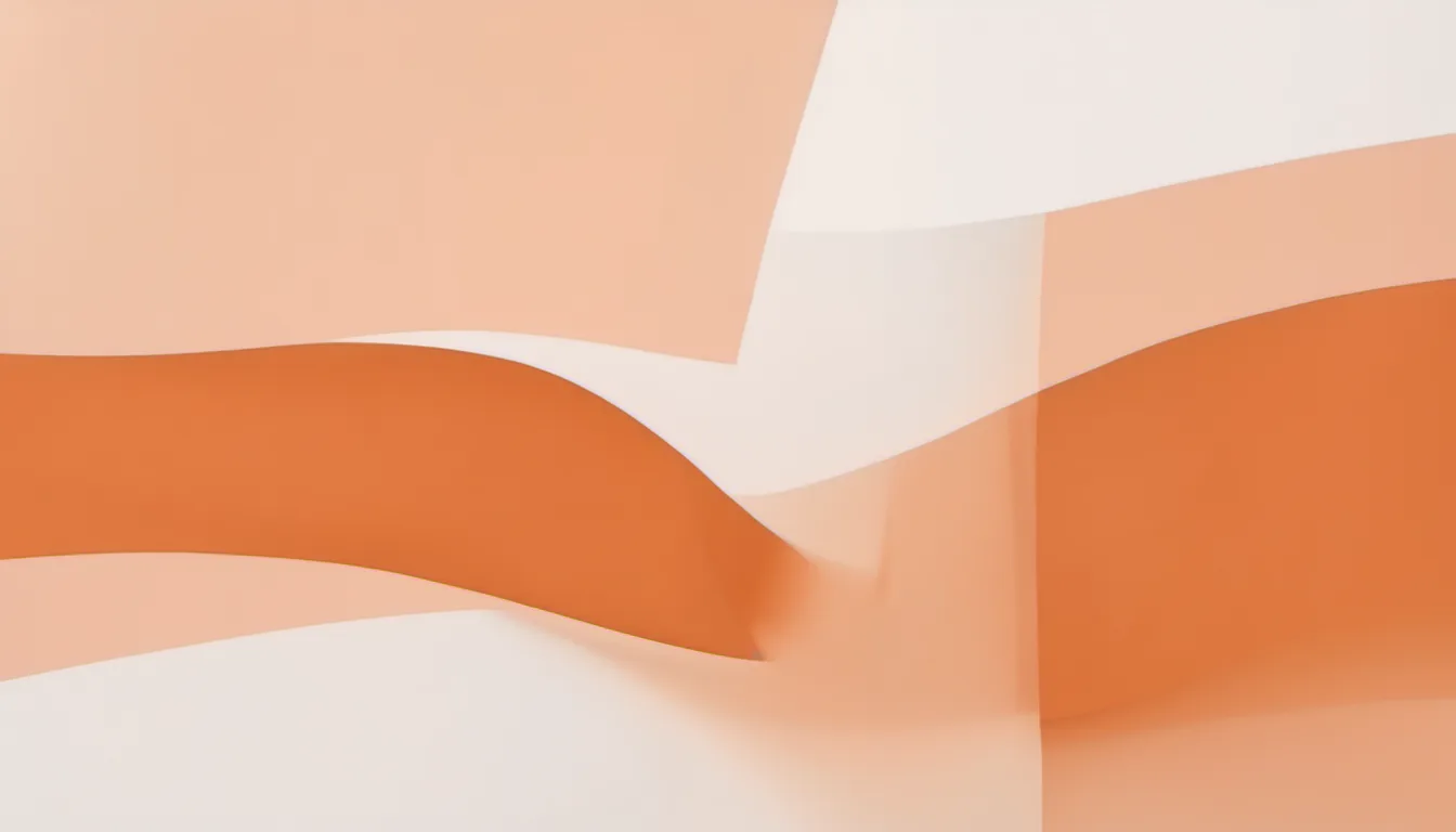 Abstract balanced blocks illustration in burnt orange and pale peach on white — decorative header for Cooking Needs Guide